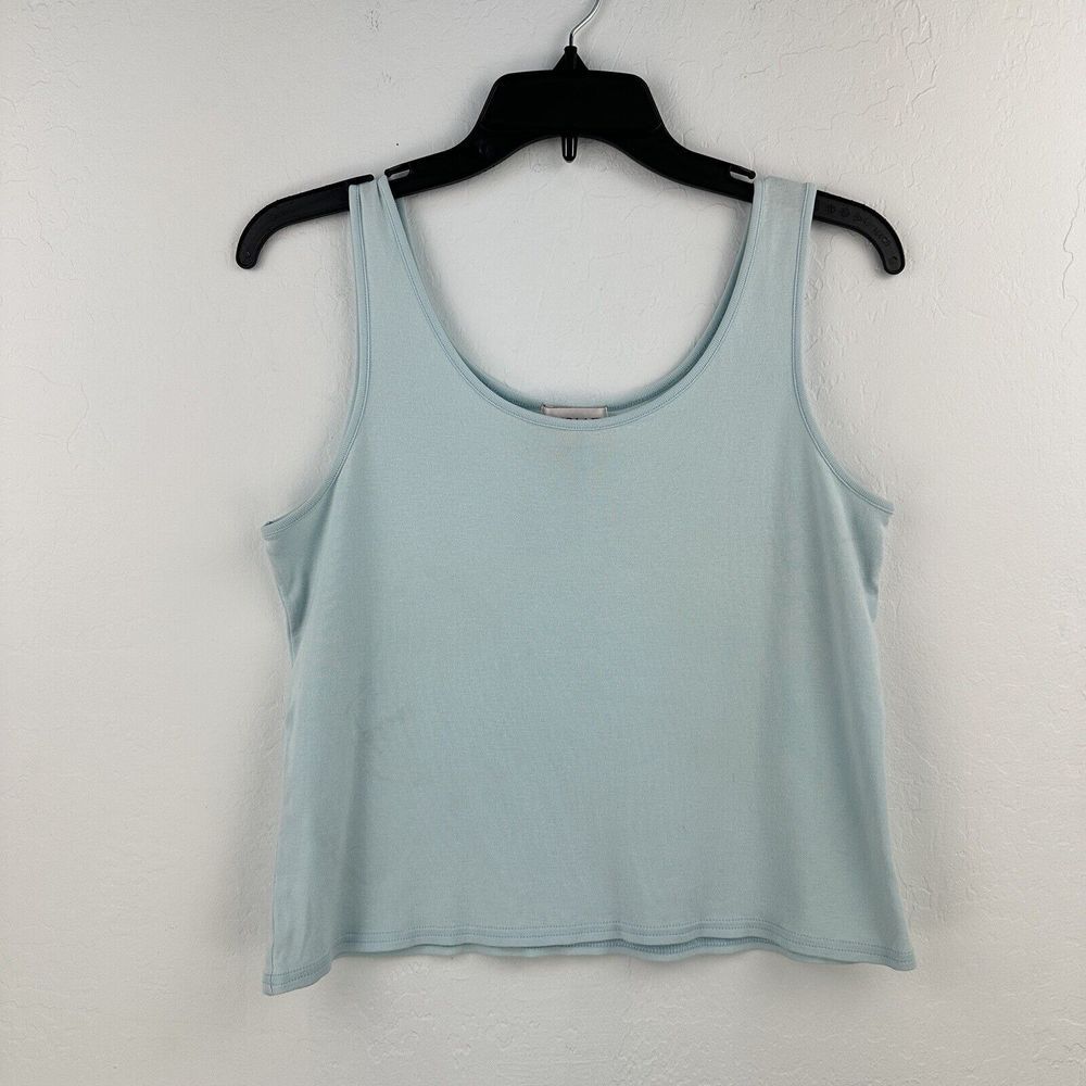 Cruz Tank Top Womens Light‎ Blue Sleeveless Cotton Stretch Size L